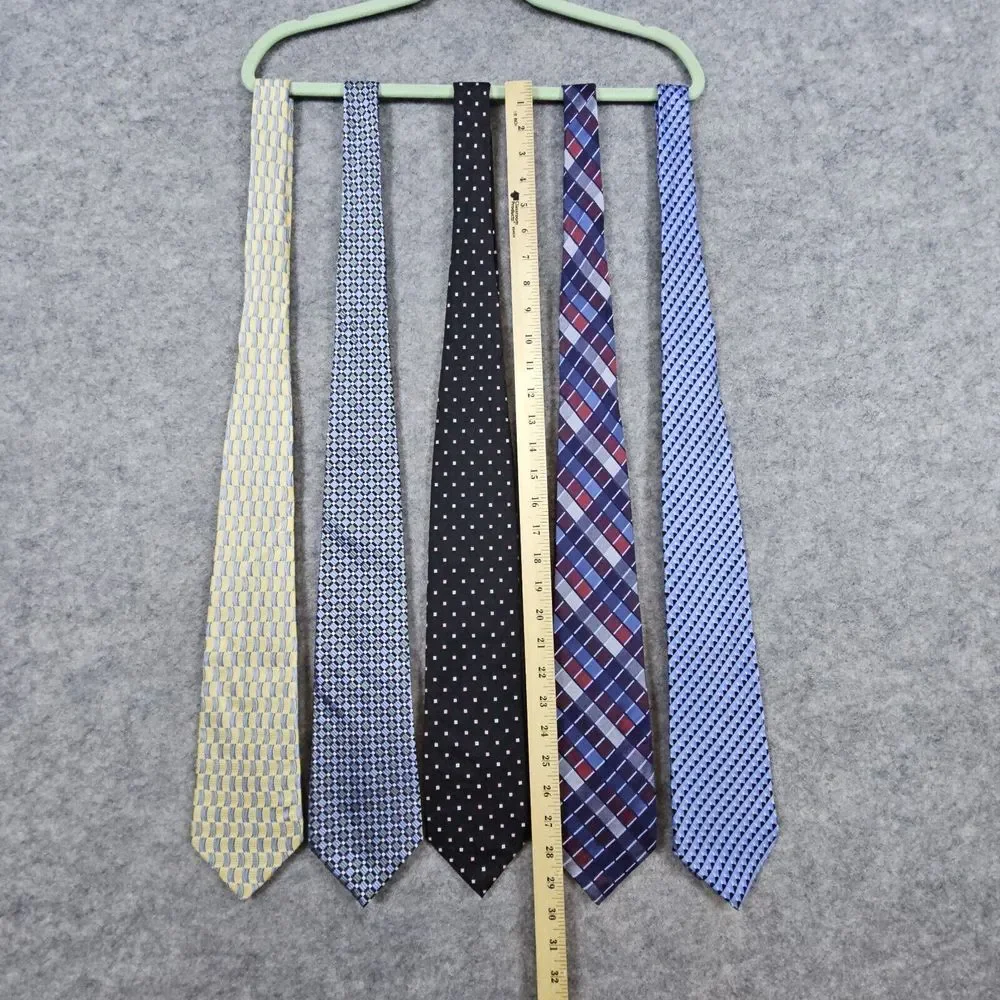 Lot of 5 Ivy‎ Crew Silk Neck Ties Abstract Geometric Colorful Stain Resistant